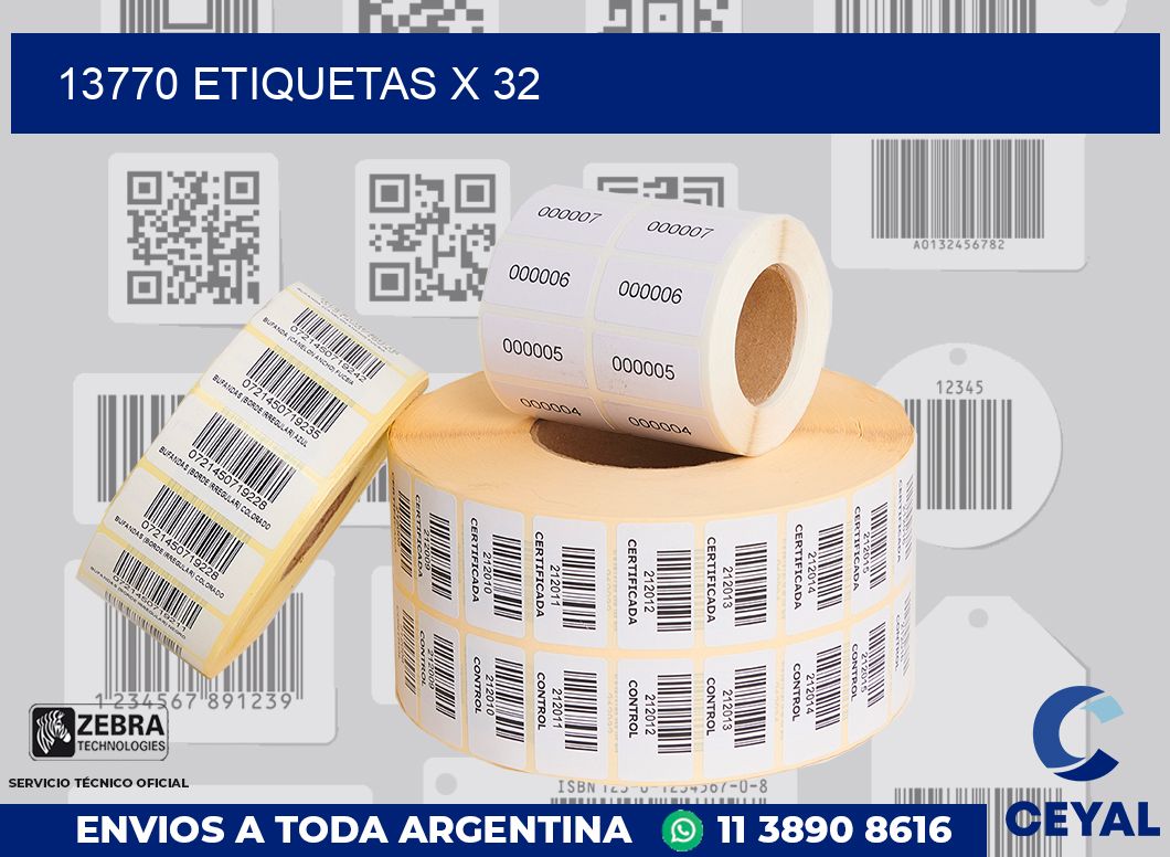 13770 Etiquetas x 32