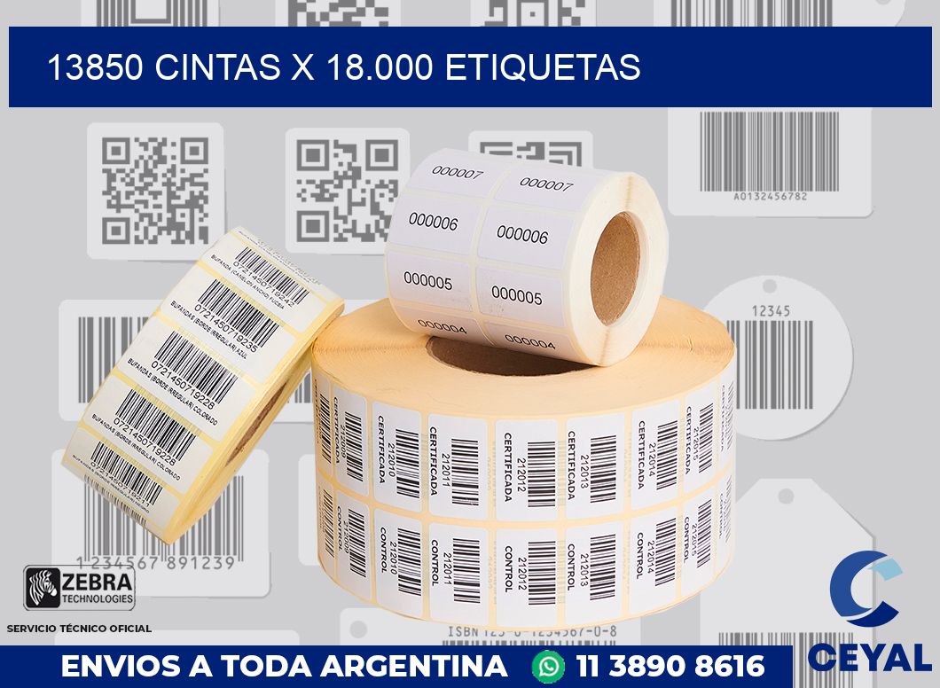13850 cintas x 18.000 etiquetas