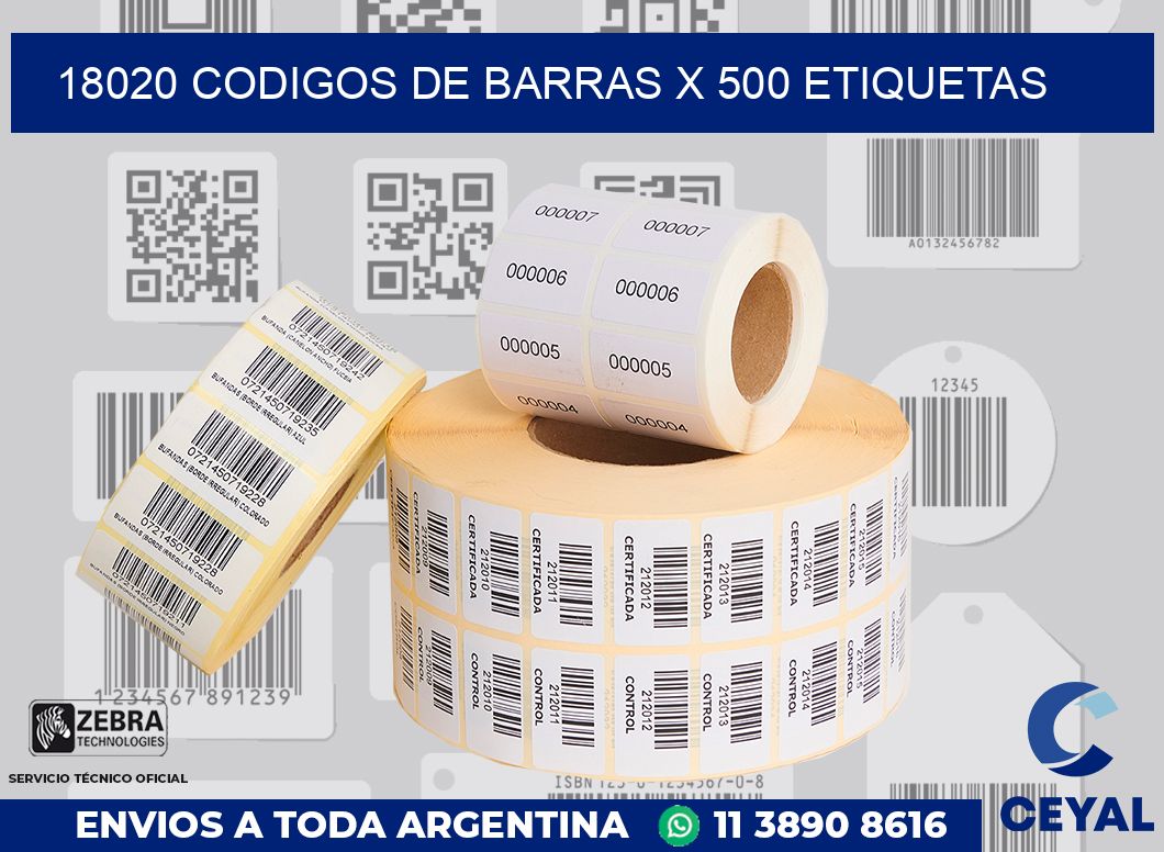 18020 codigos de barras x 500 etiquetas