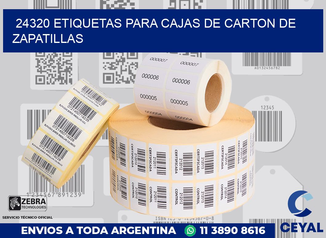 24320 ETIQUETAS PARA CAJAS DE CARTON DE ZAPATILLAS
