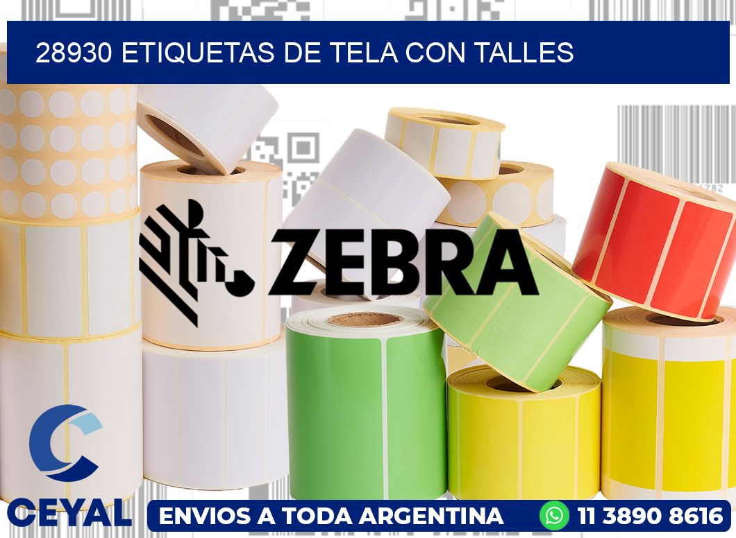 28930 ETIQUETAS DE TELA CON TALLES