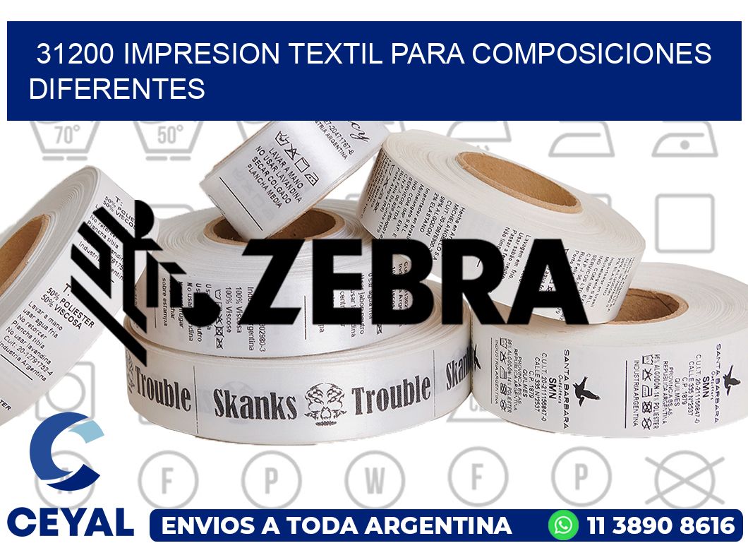 31200 IMPRESION TEXTIL PARA COMPOSICIONES DIFERENTES