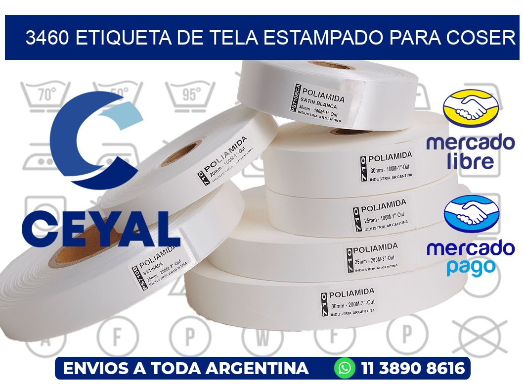 3460 ETIQUETA DE TELA ESTAMPADO PARA COSER