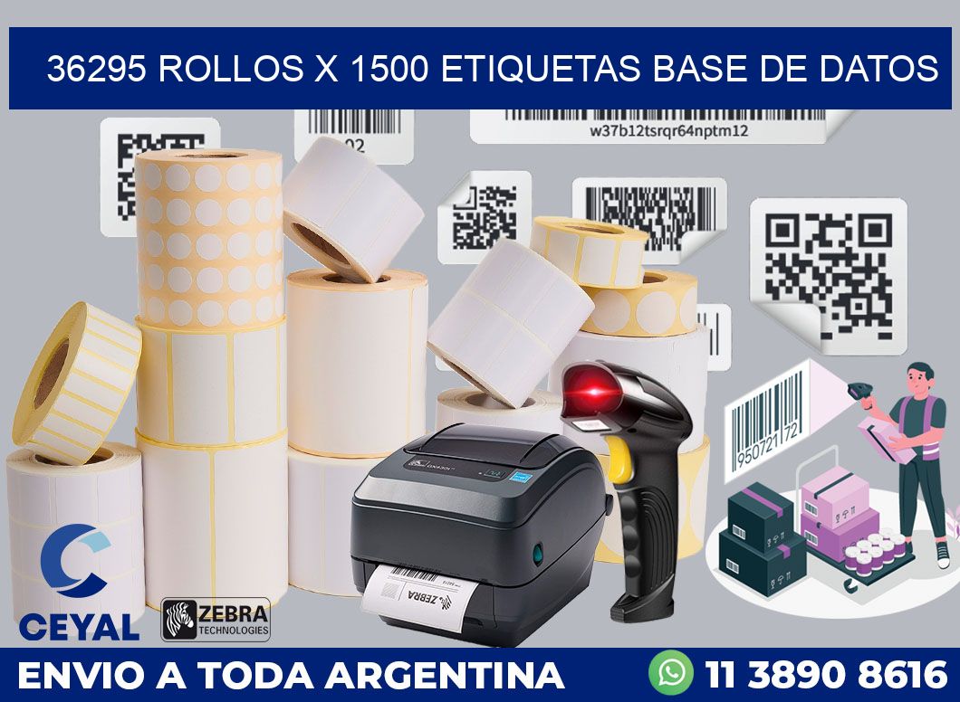 36295 Rollos x 1500 etiquetas base de datos