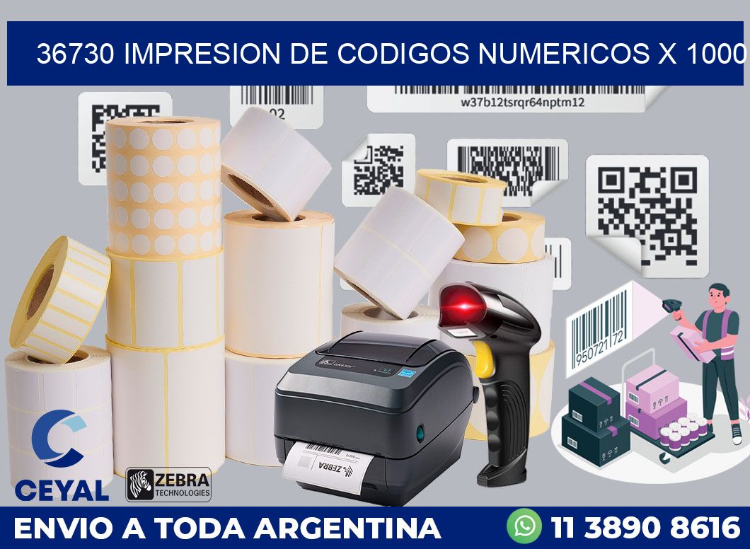36730 impresion de codigos numericos x 1000