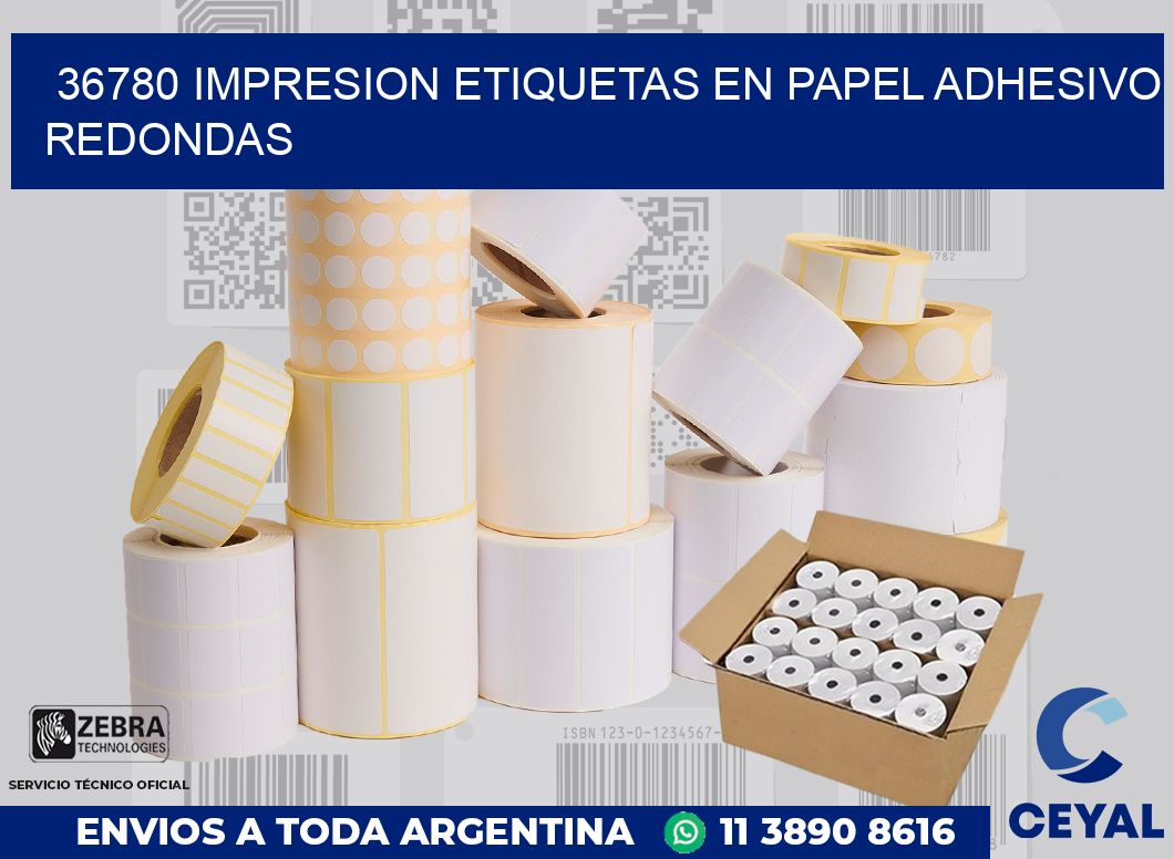 36780 IMPRESION ETIQUETAS EN PAPEL ADHESIVO REDONDAS