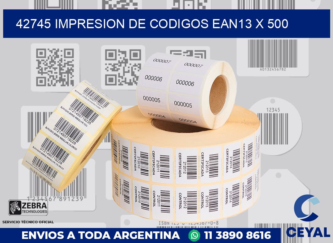 42745 impresion de codigos EAN13 x 500