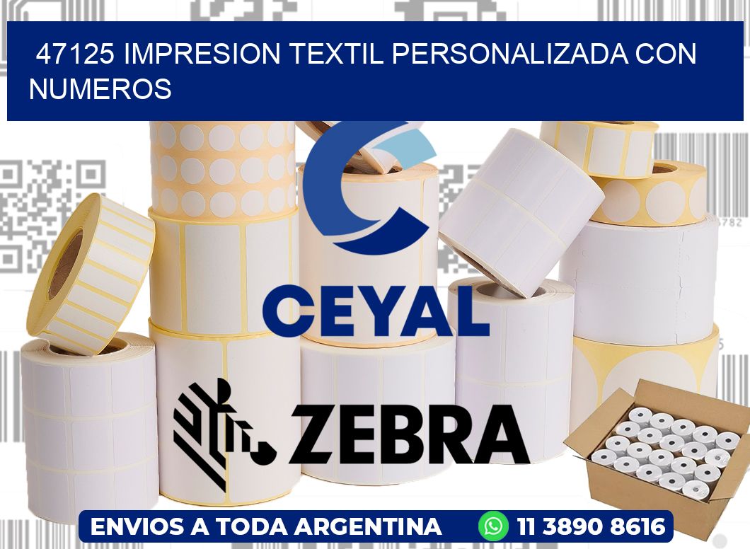 47125 IMPRESION TEXTIL PERSONALIZADA CON NUMEROS