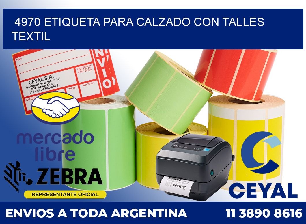 4970 ETIQUETA PARA CALZADO CON TALLES TEXTIL