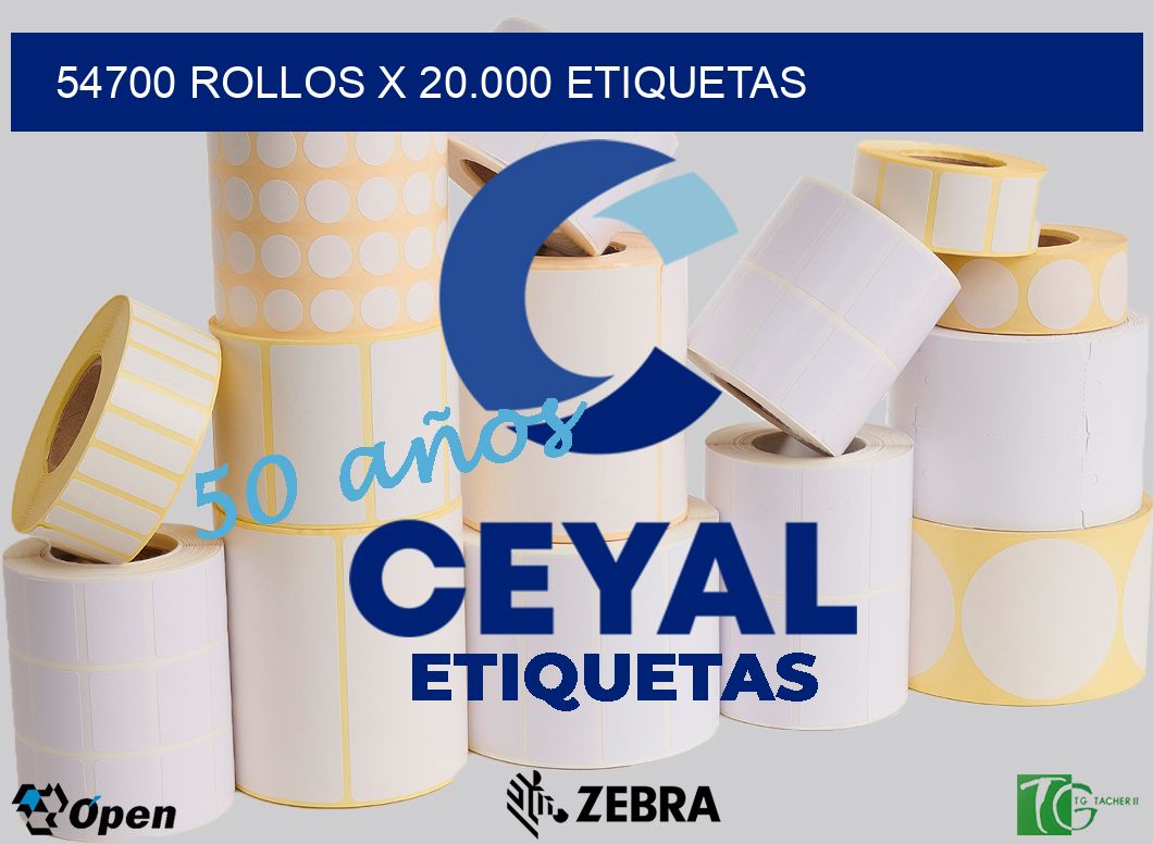 54700 Rollos x 20.000 etiquetas