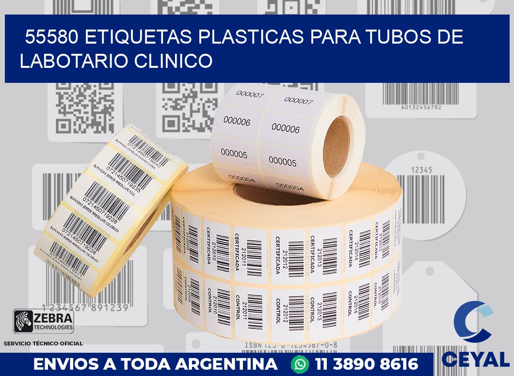55580 ETIQUETAS PLASTICAS PARA TUBOS DE LABOTARIO CLINICO