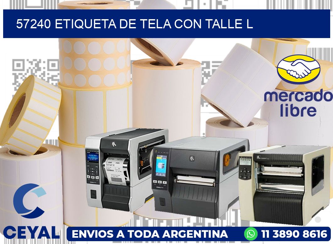 57240 ETIQUETA DE TELA CON TALLE L