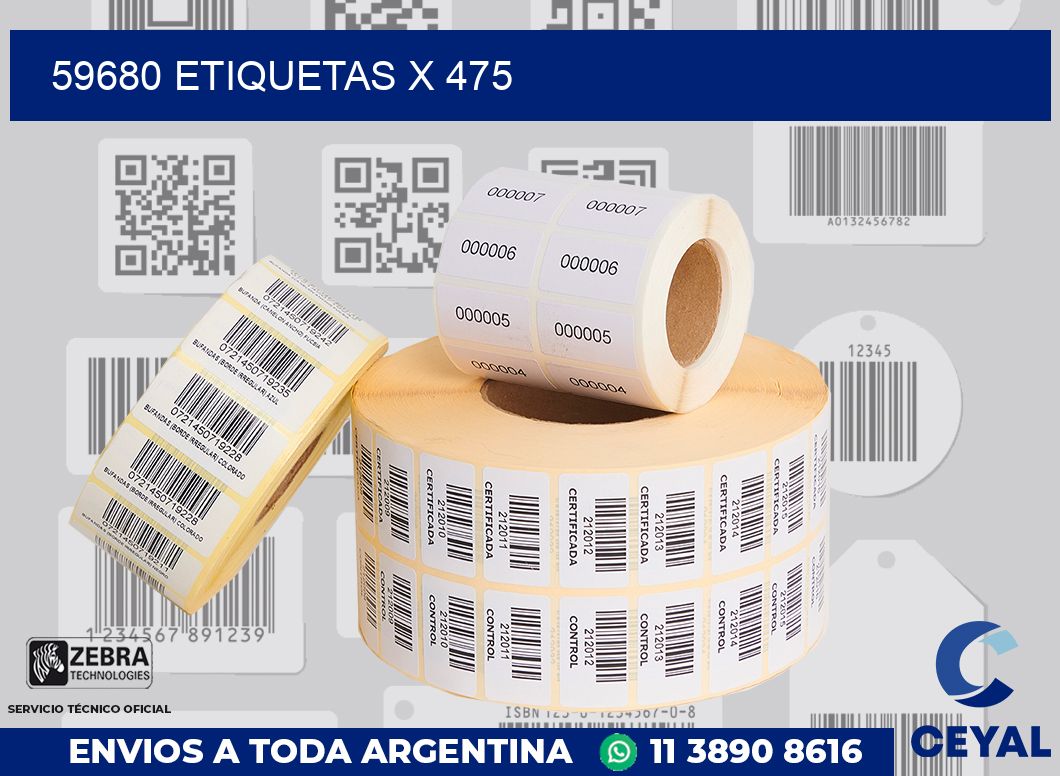 59680 Etiquetas x 475