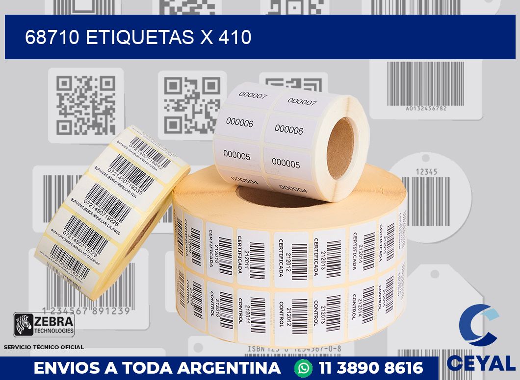 68710 Etiquetas x 410