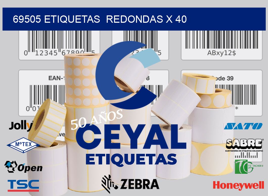 69505 etiquetas  redondas x 40
