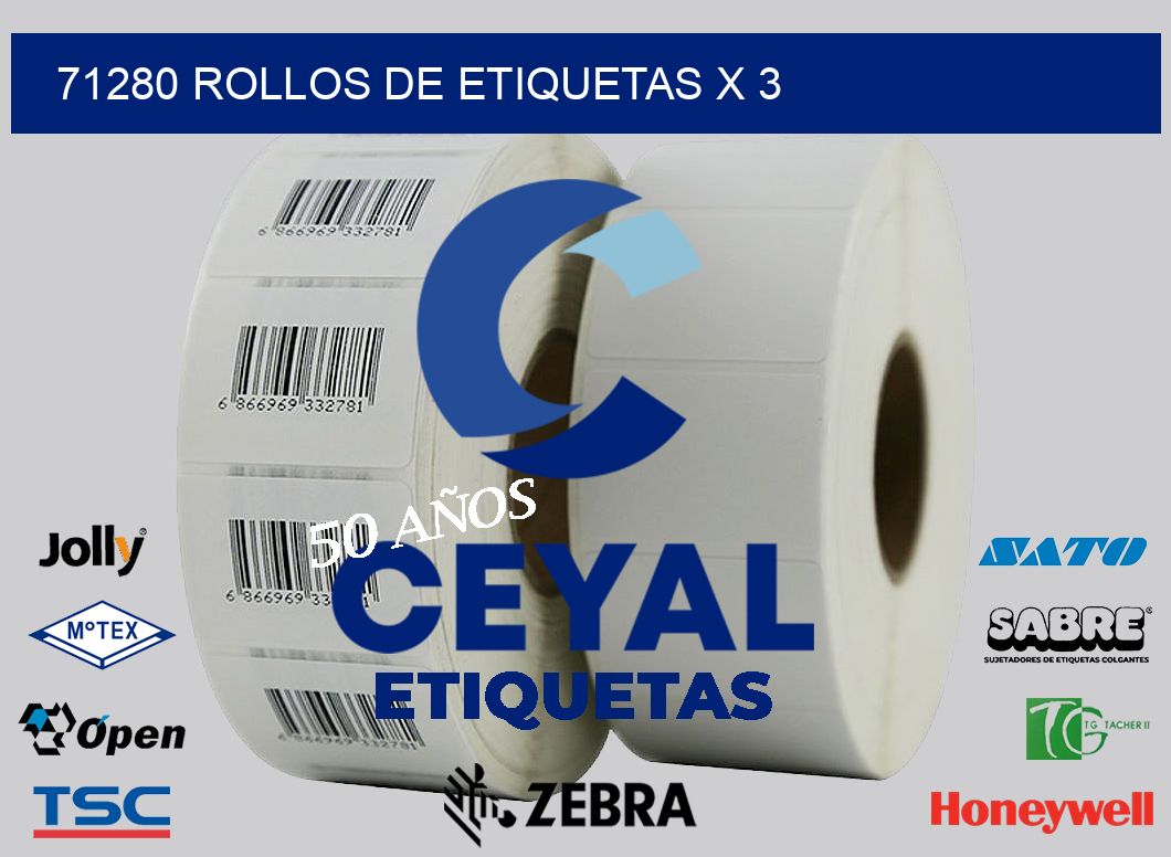 71280 rollos de etiquetas x 3
