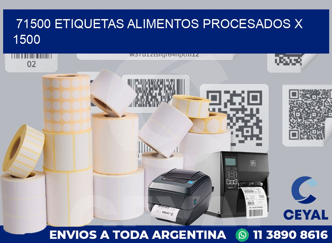 71500 etiquetas alimentos procesados x 1500