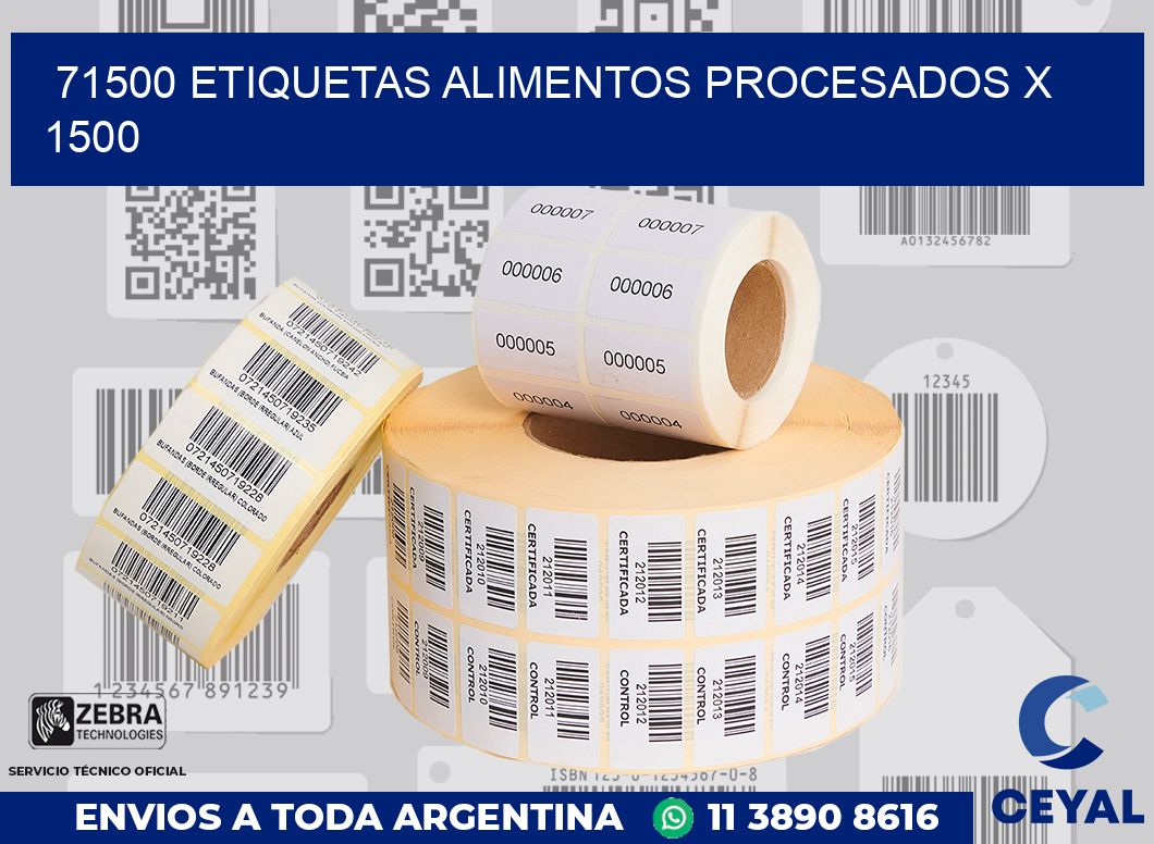 71500 etiquetas alimentos procesados x 1500