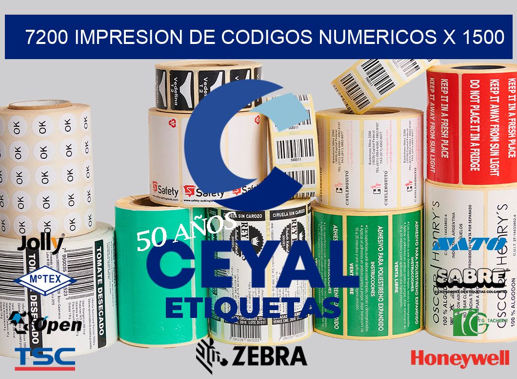 7200 impresion de codigos numericos x 1500