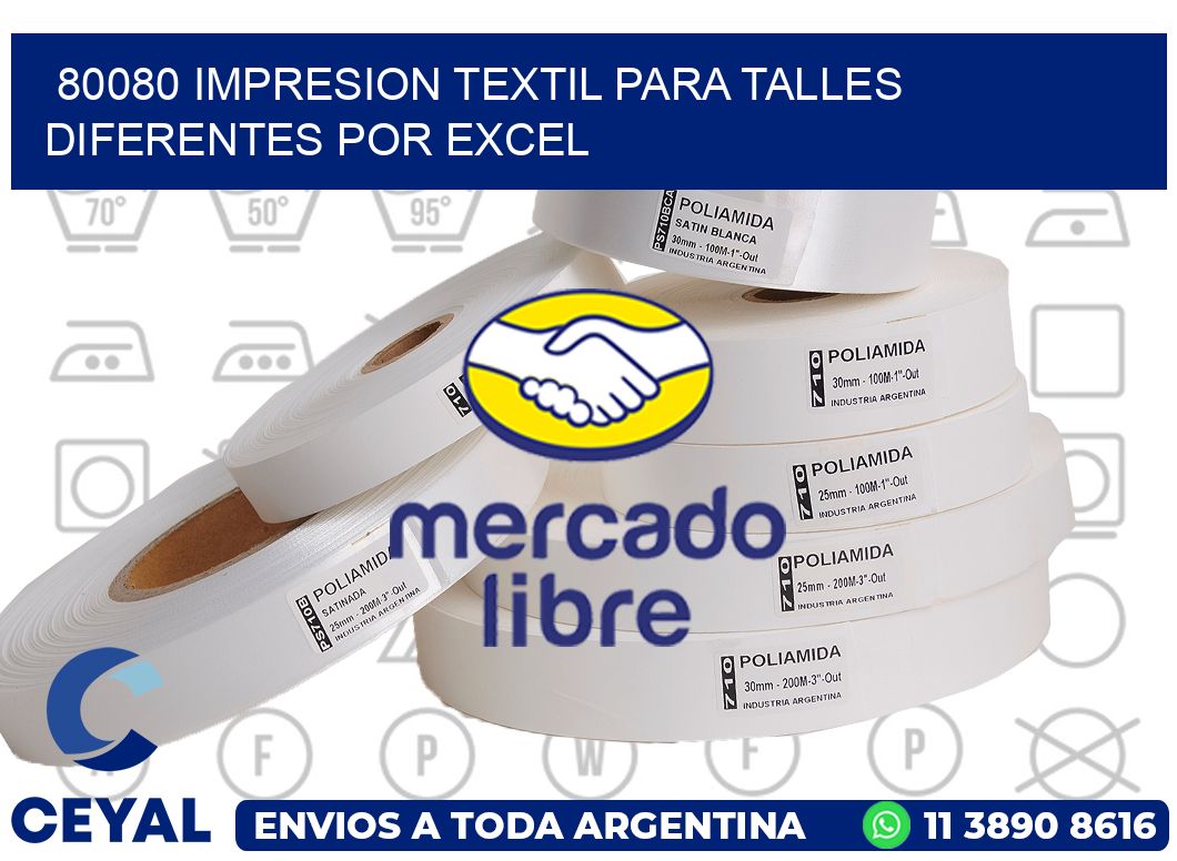 80080 IMPRESION TEXTIL PARA TALLES DIFERENTES POR EXCEL