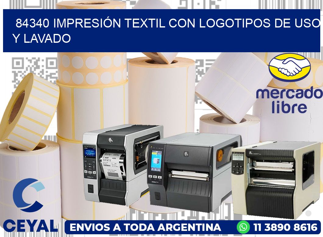 84340 IMPRESIÓN TEXTIL CON LOGOTIPOS DE USO Y LAVADO