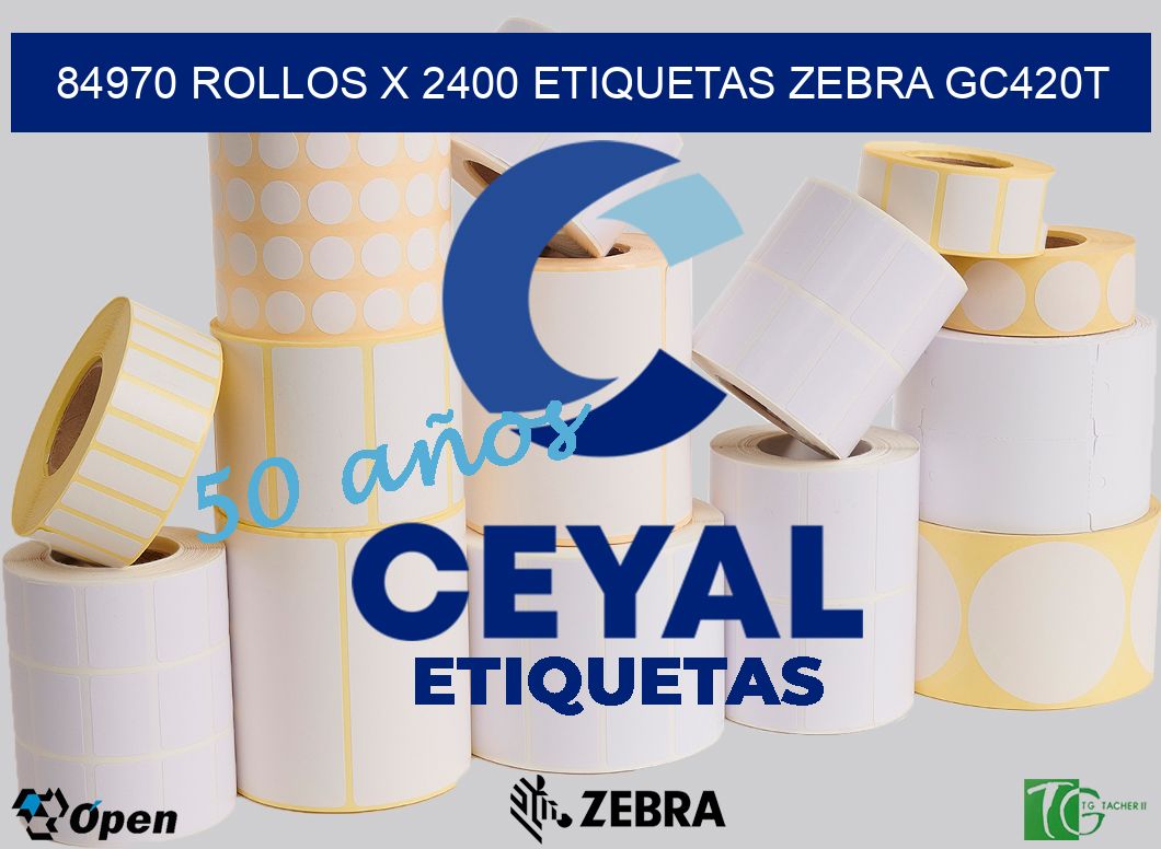 84970 Rollos x 2400 etiquetas zebra gc420t