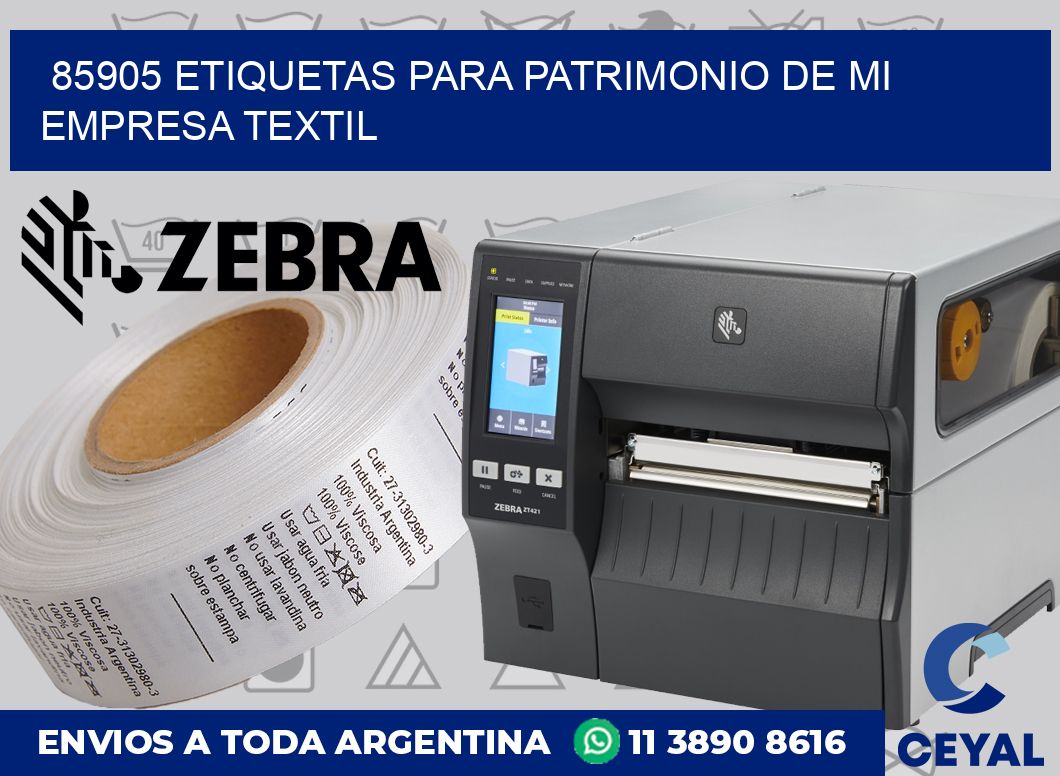 85905 ETIQUETAS PARA PATRIMONIO DE MI EMPRESA TEXTIL