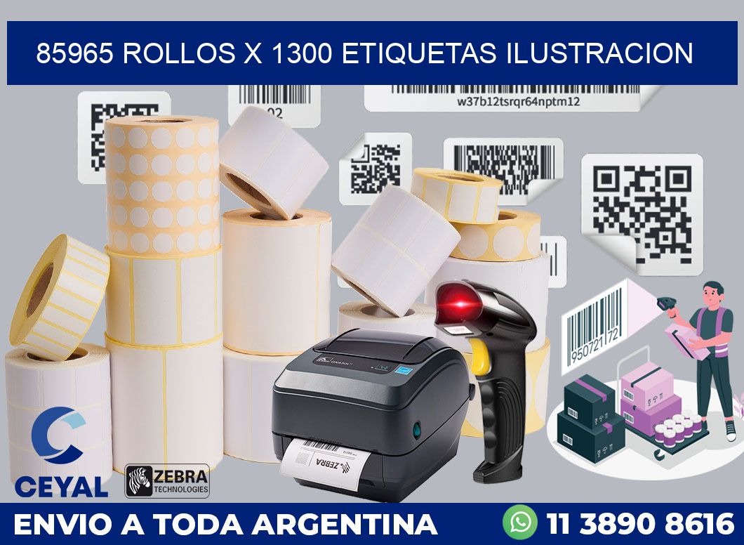 85965 Rollos x 1300 etiquetas ilustracion