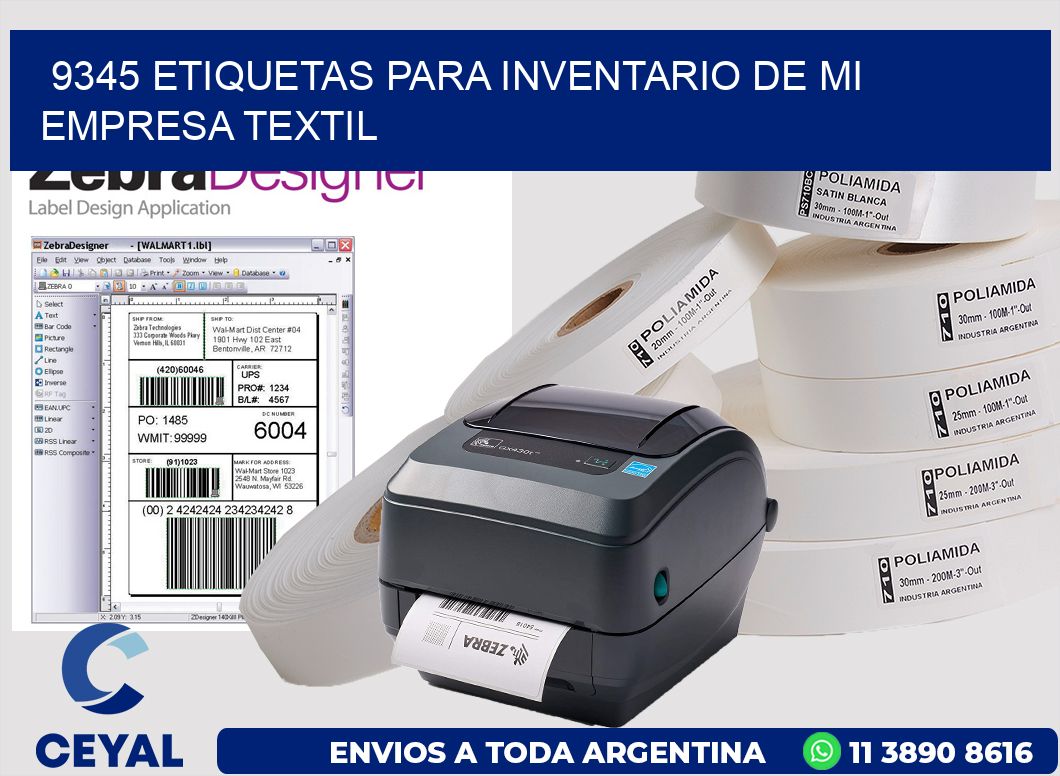 9345 ETIQUETAS PARA INVENTARIO DE MI EMPRESA TEXTIL