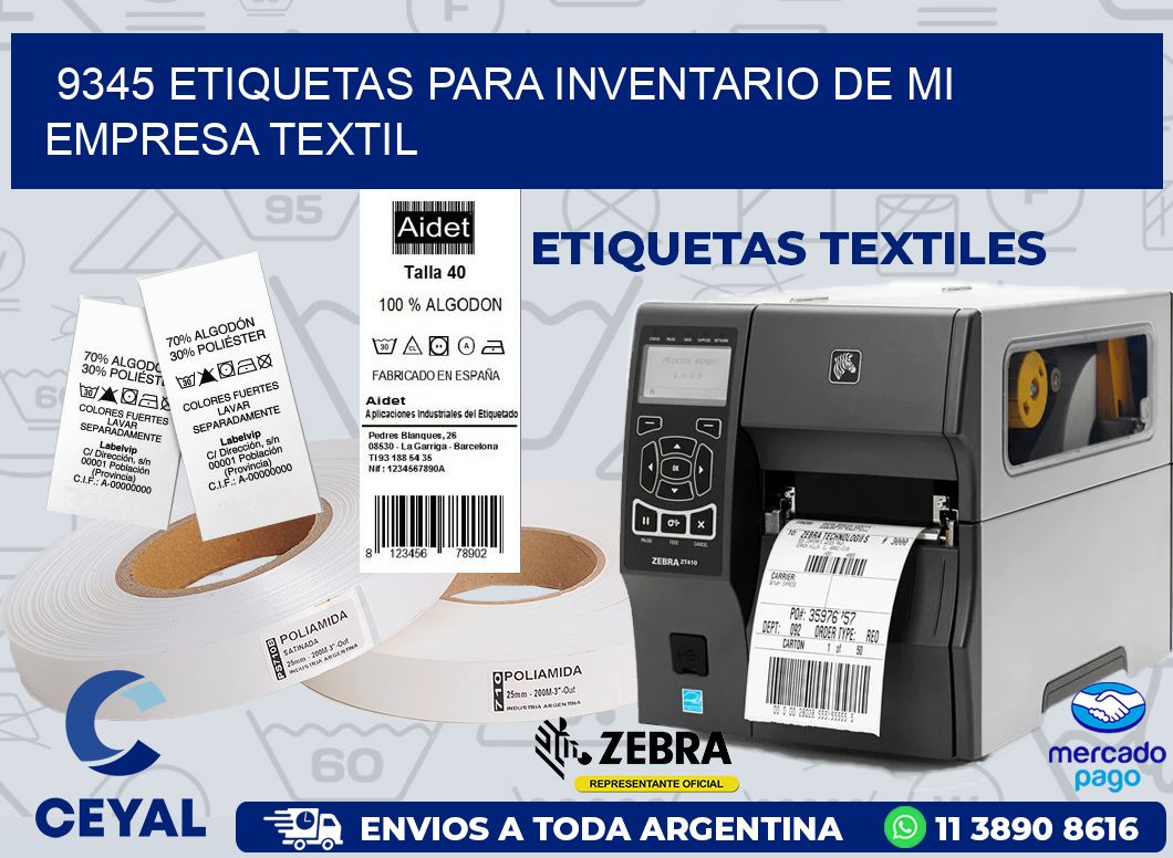 9345 ETIQUETAS PARA INVENTARIO DE MI EMPRESA TEXTIL