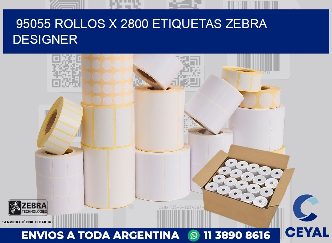 95055 Rollos x 2800 etiquetas zebra designer