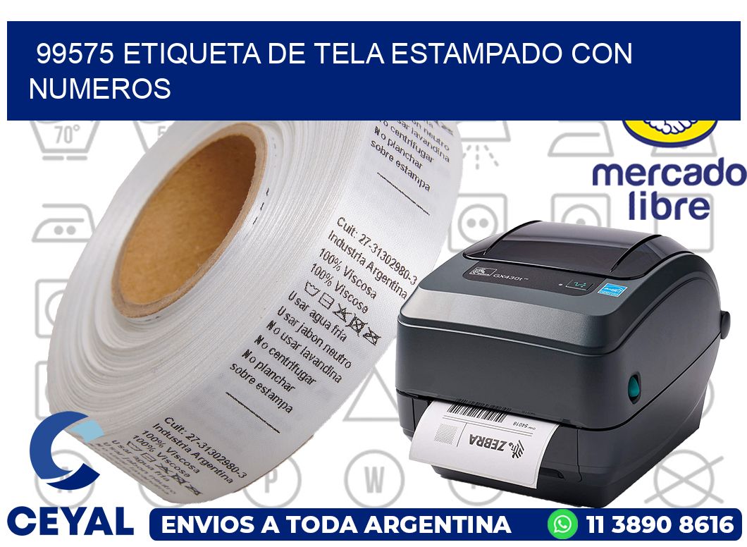 99575 ETIQUETA DE TELA ESTAMPADO CON NUMEROS