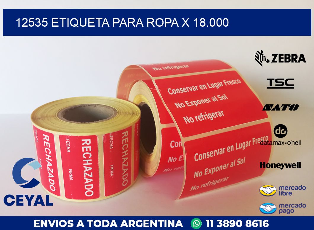 12535 ETIQUETA PARA ROPA X 18.000