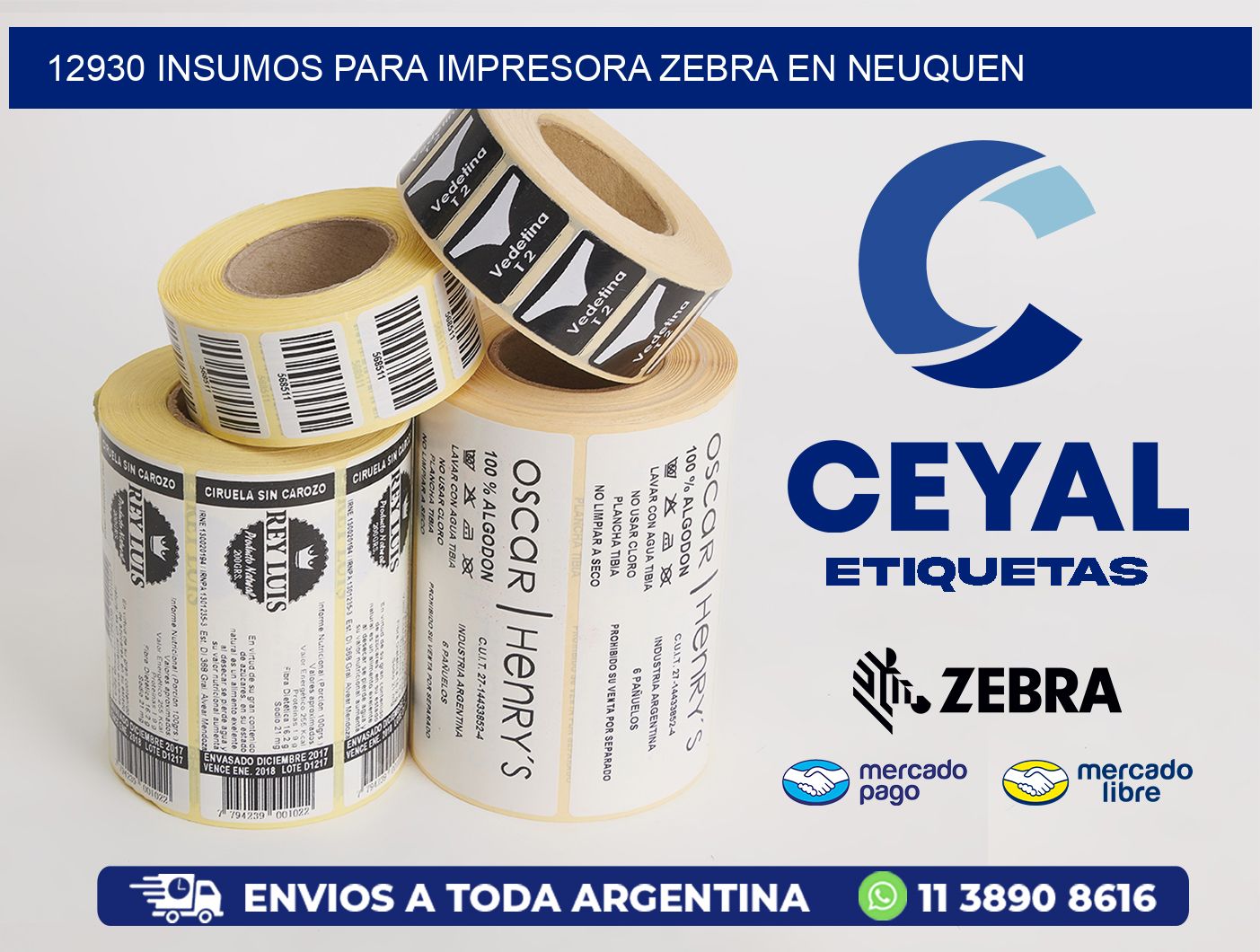 12930 INSUMOS PARA IMPRESORA ZEBRA EN NEUQUEN