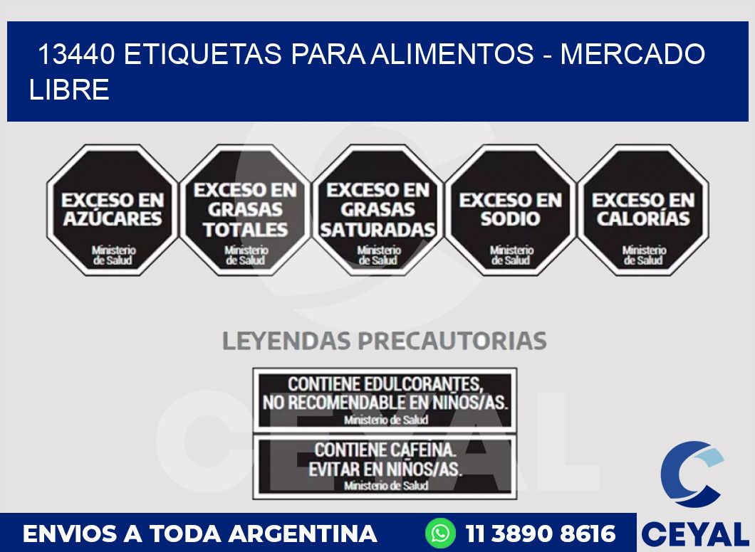 13440 ETIQUETAS PARA ALIMENTOS - MERCADO LIBRE