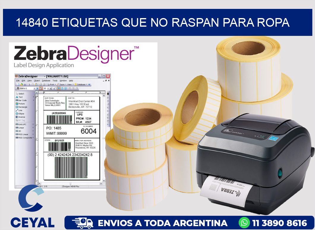 14840 ETIQUETAS QUE NO RASPAN PARA ROPA