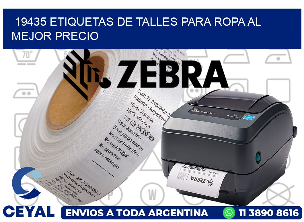 19435 ETIQUETAS DE TALLES PARA ROPA AL MEJOR PRECIO