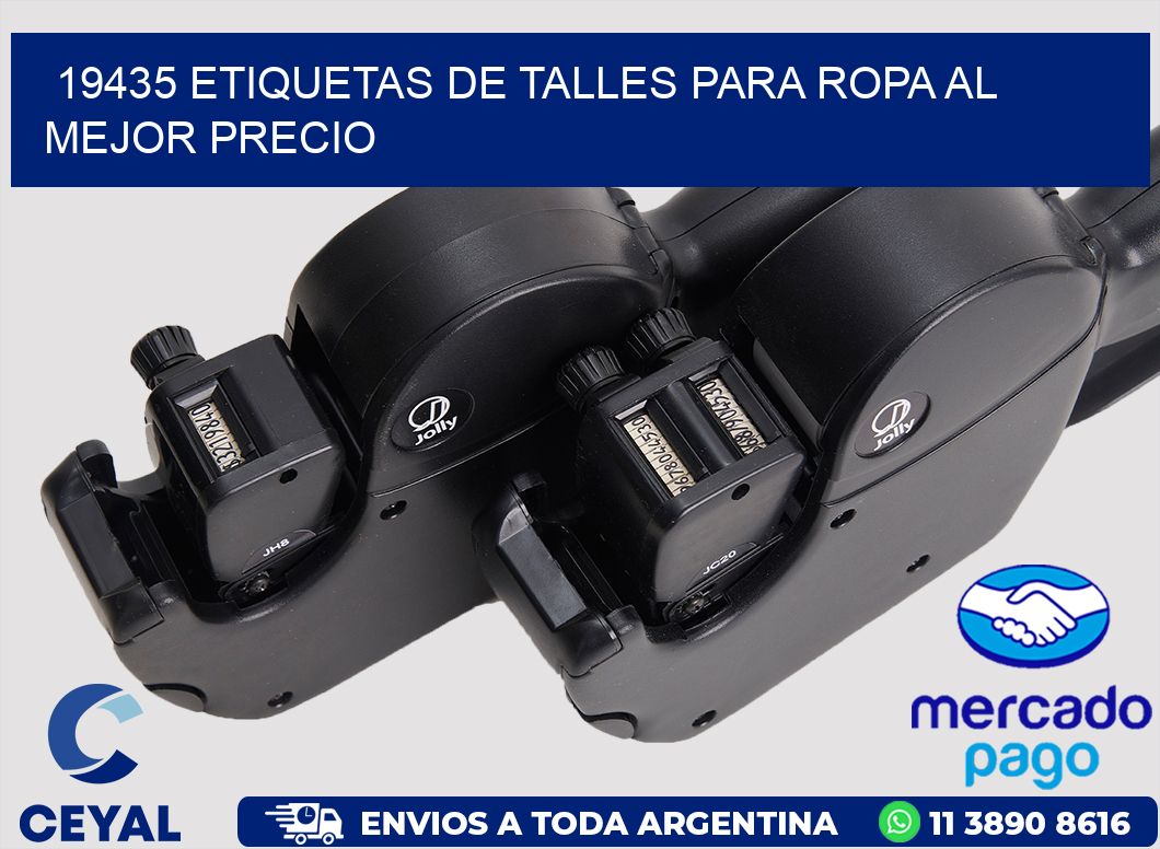 19435 ETIQUETAS DE TALLES PARA ROPA AL MEJOR PRECIO