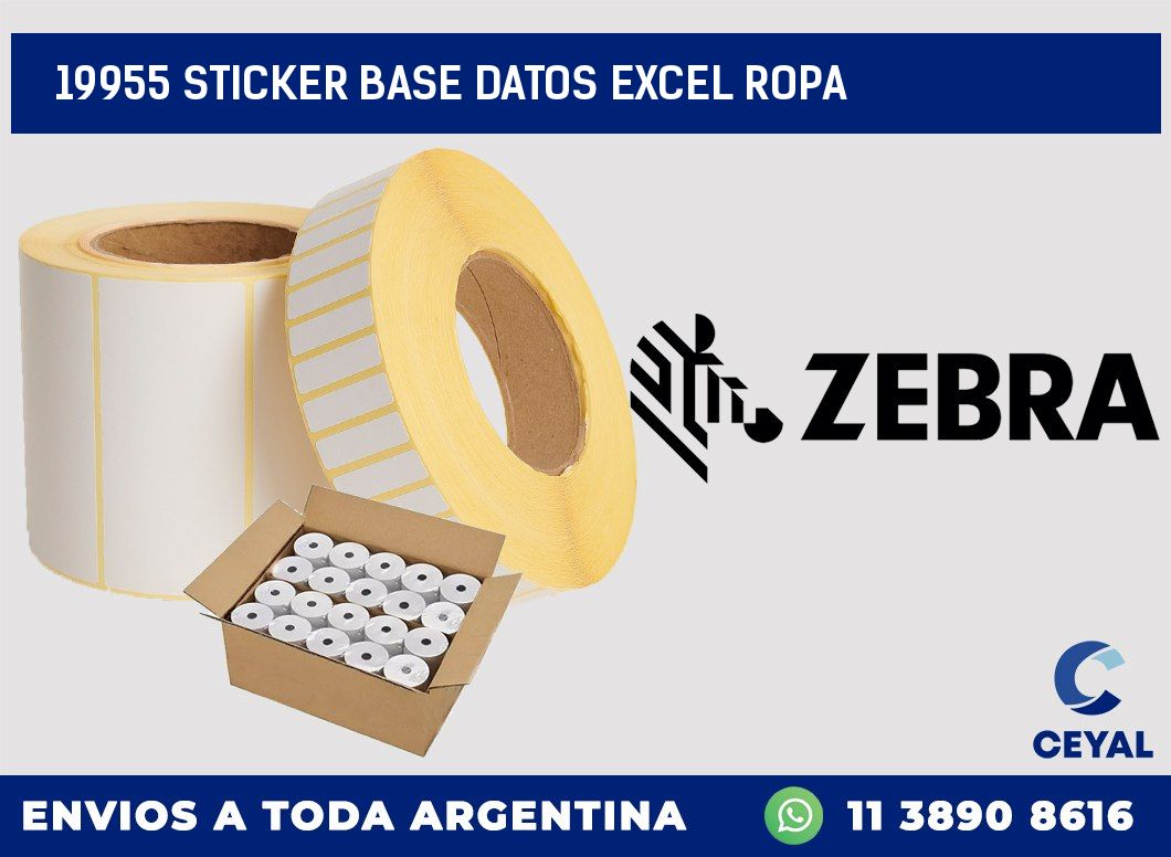 19955 sticker base datos excel ropa