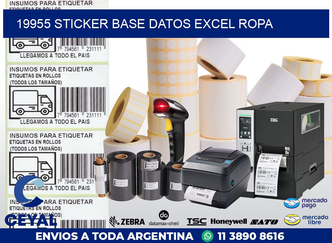 19955 sticker base datos excel ropa