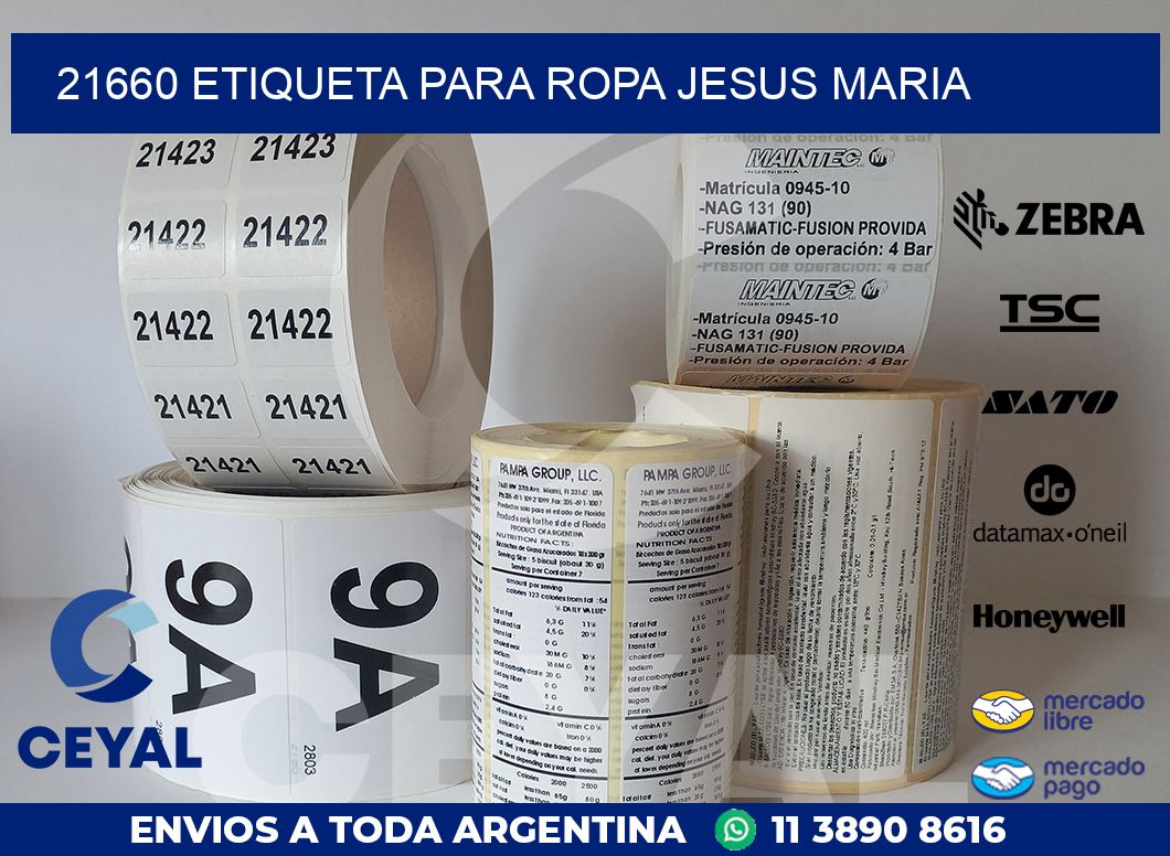 21660 ETIQUETA PARA ROPA JESUS MARIA