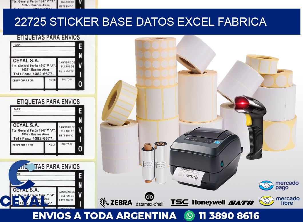 22725 sticker base datos excel fabrica