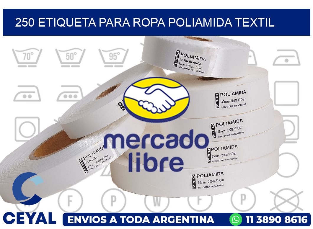 250 ETIQUETA PARA ROPA POLIAMIDA TEXTIL