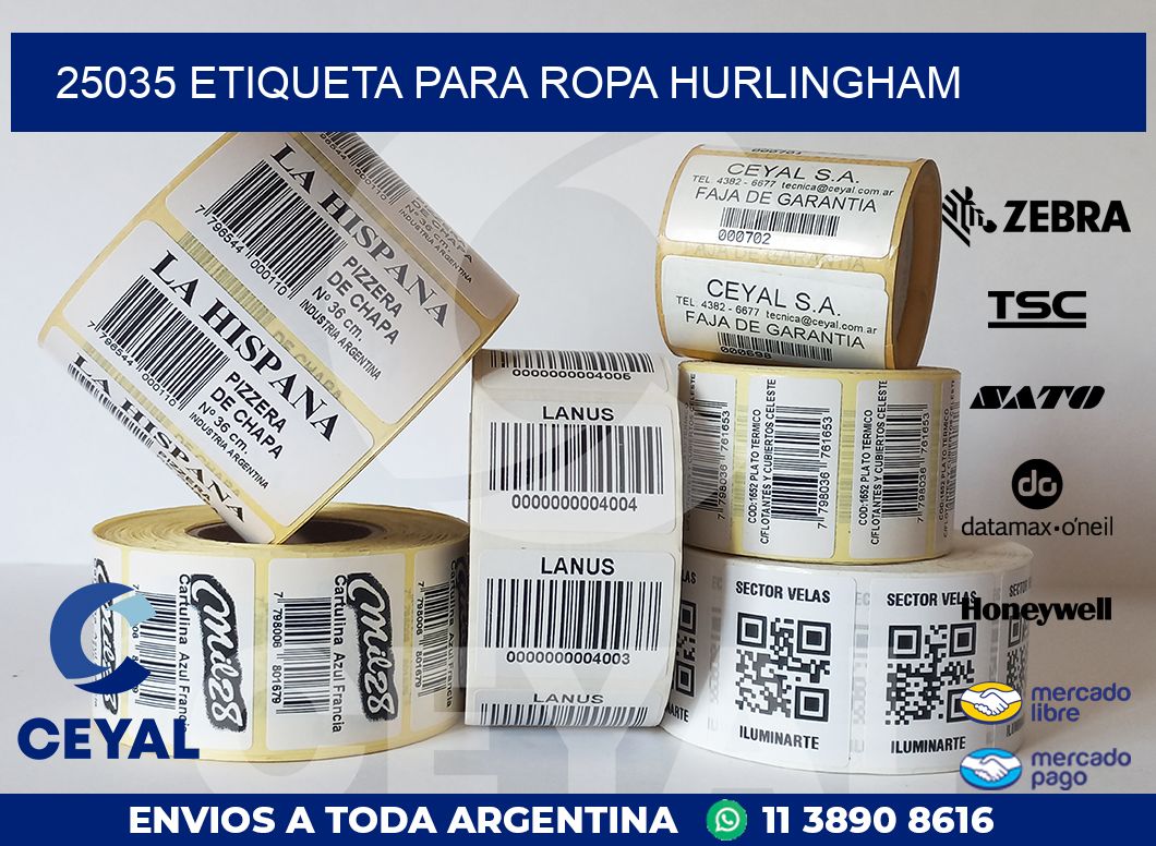 25035 ETIQUETA PARA ROPA HURLINGHAM