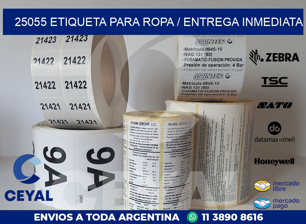 25055 ETIQUETA PARA ROPA / ENTREGA INMEDIATA