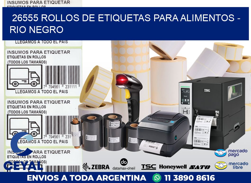 26555 ROLLOS DE ETIQUETAS PARA ALIMENTOS – RIO NEGRO
