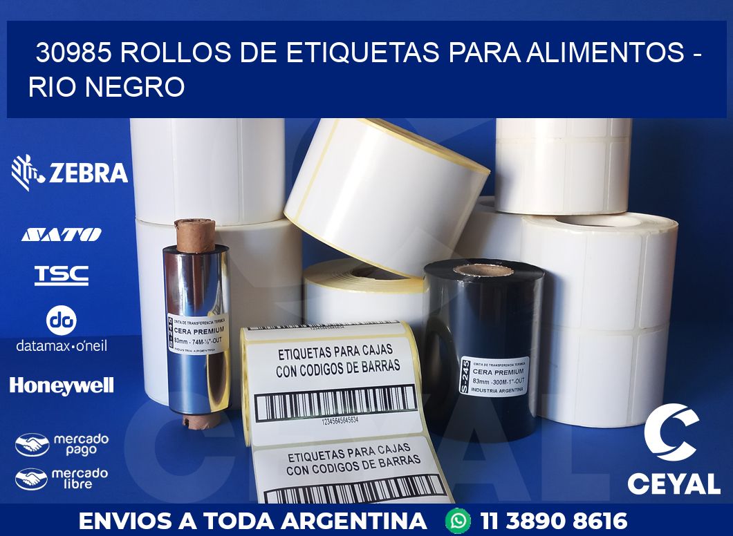 30985 ROLLOS DE ETIQUETAS PARA ALIMENTOS – RIO NEGRO