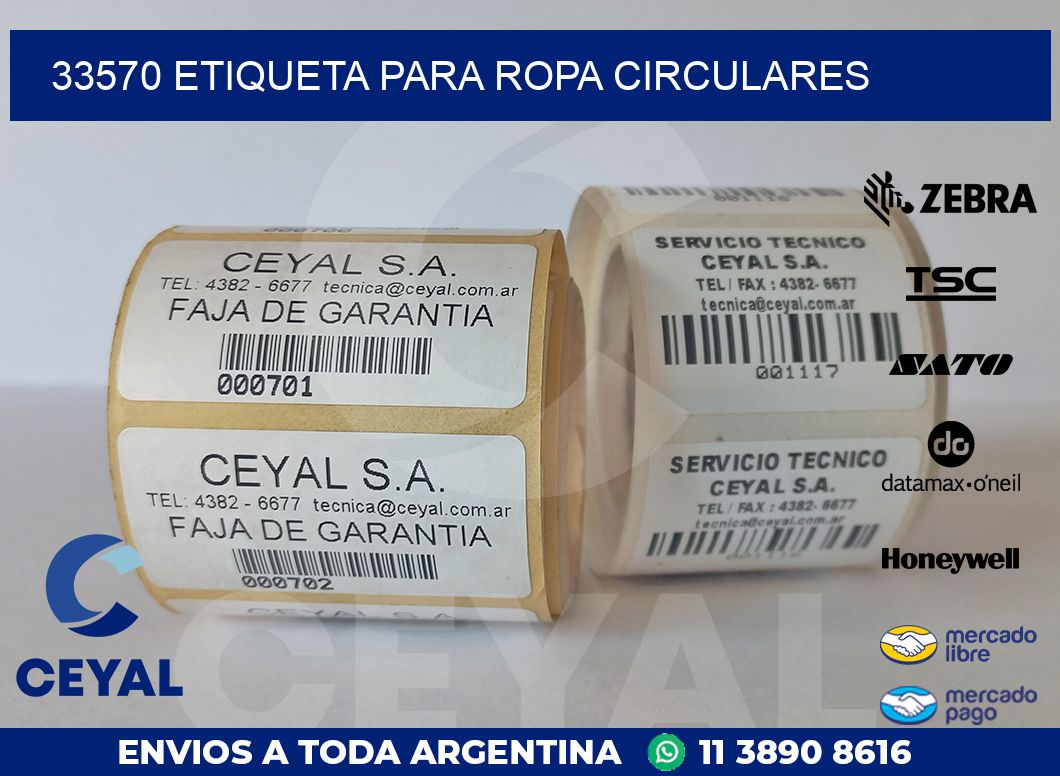33570 ETIQUETA PARA ROPA CIRCULARES