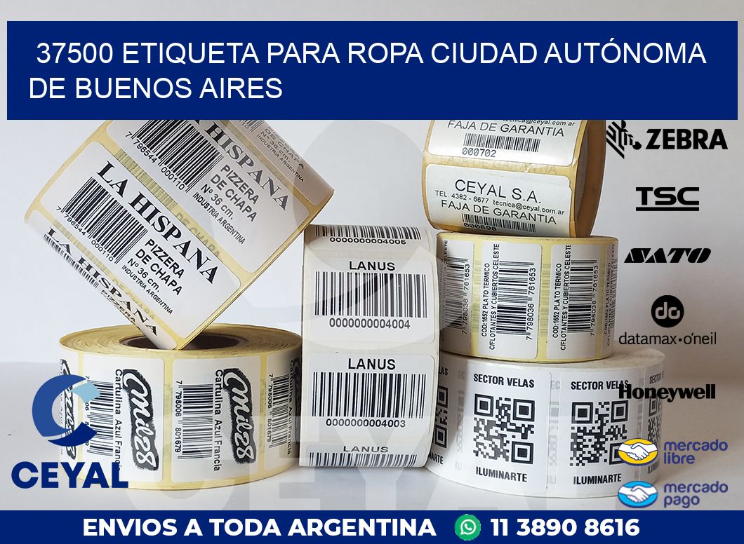 37500 ETIQUETA PARA ROPA CIUDAD AUTÓNOMA DE BUENOS AIRES
