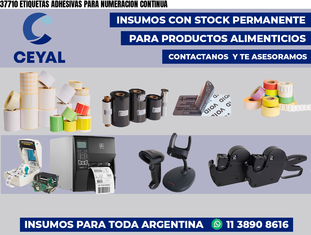 37710 ETIQUETAS ADHESIVAS PARA NUMERACION CONTINUA
